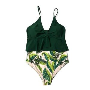 NWOT 2-pc. Tropical Banana Leaf Swimsuit